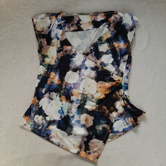 Robert Rodriguez Asymmetrical Floral Wrap Blouse Size M - Picture 1 of 10
